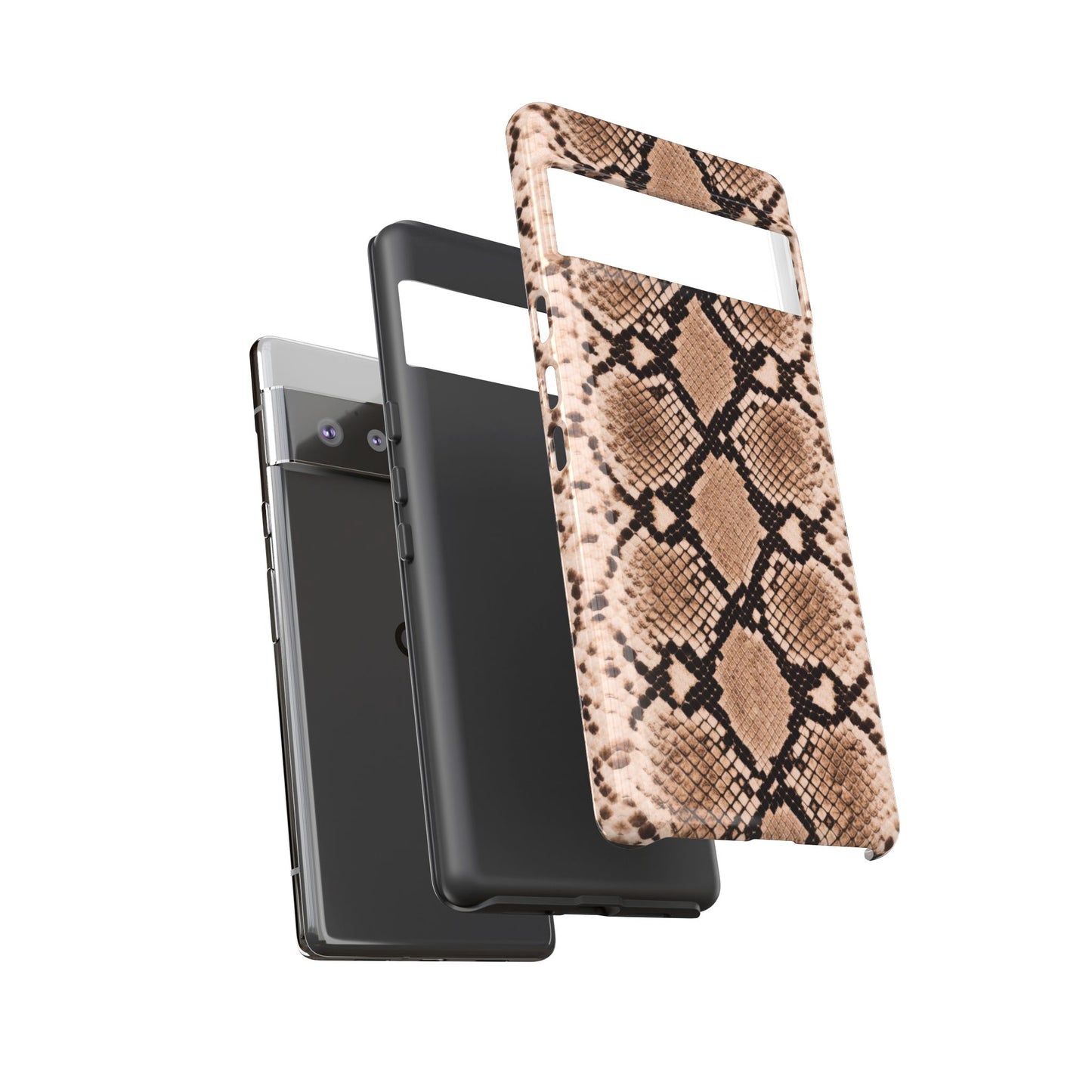 Snake Print Phone Case – Brown Python Pattern Slim Protective Cover for Iphone, Samsung Galaxy and Pixel