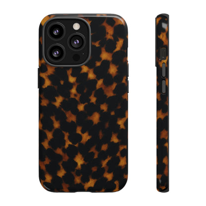 Tortoiseshell Pattern Tough Phone Case | Classic Leopard-Style Protective Cover