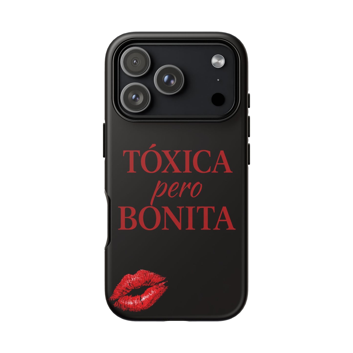 Toxica Pero Bonita Phone Case, Latina Quote Case, Red Lips Aesthetic, Spanish Saying Case, Trendy Tough Cover