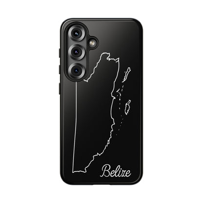Belize Outline Phone Case – Minimal Country Map Tough Case (iPhone, Samsung, Pixel)