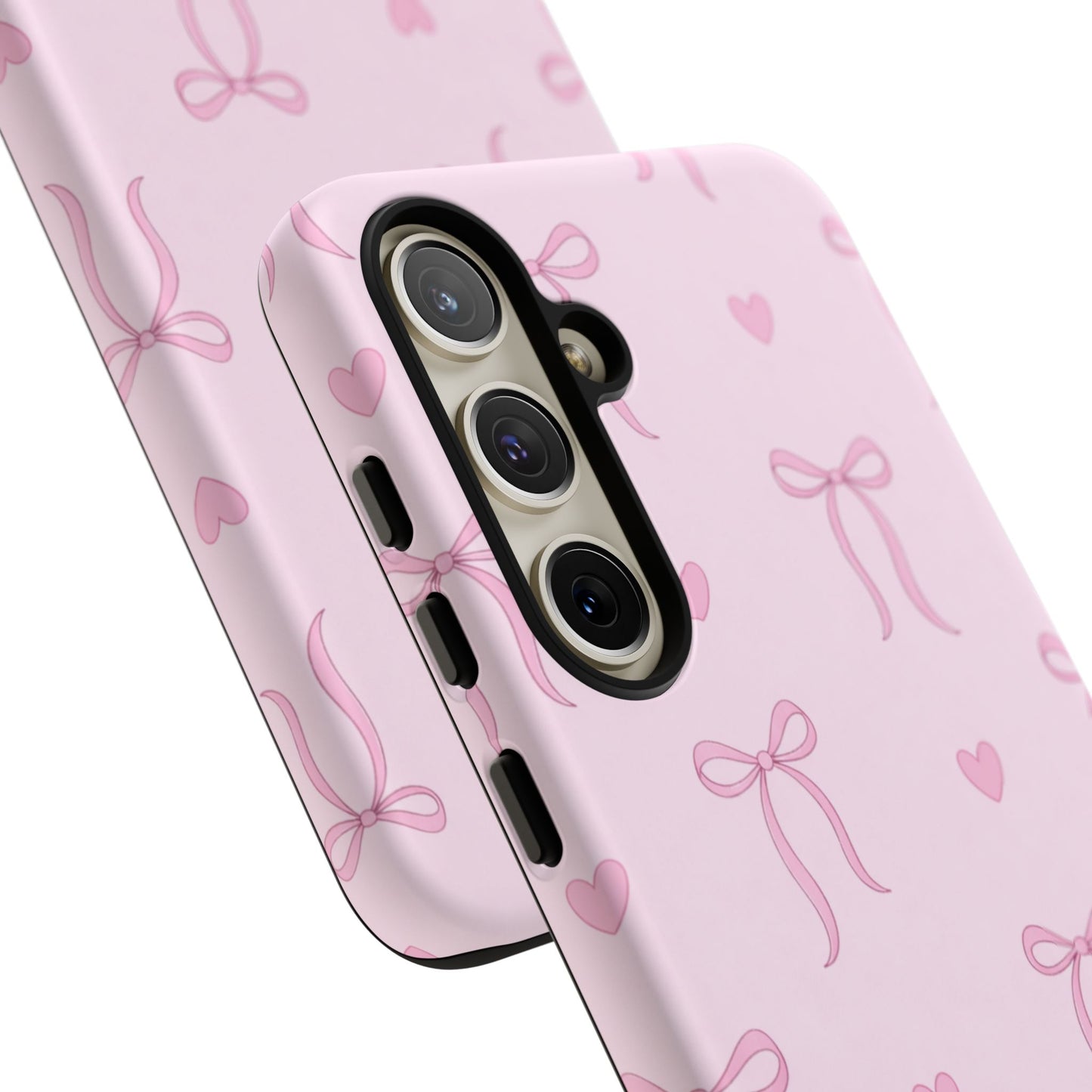 Pink Bow Heart Aesthetic Phone Case – Coquette Cute Tough Cover