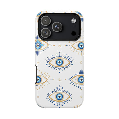 Blue Evil Eye Phone Case – Protective Slim Shockproof Cover for Iphone, Samsung Galaxy and Pixel