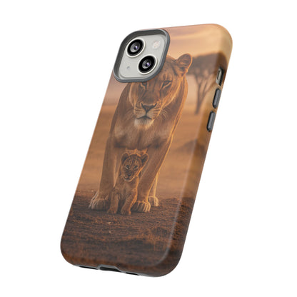 Lioness & Cub Phone Case | Safari Wildlife Tough Case for iPhone & Samsung