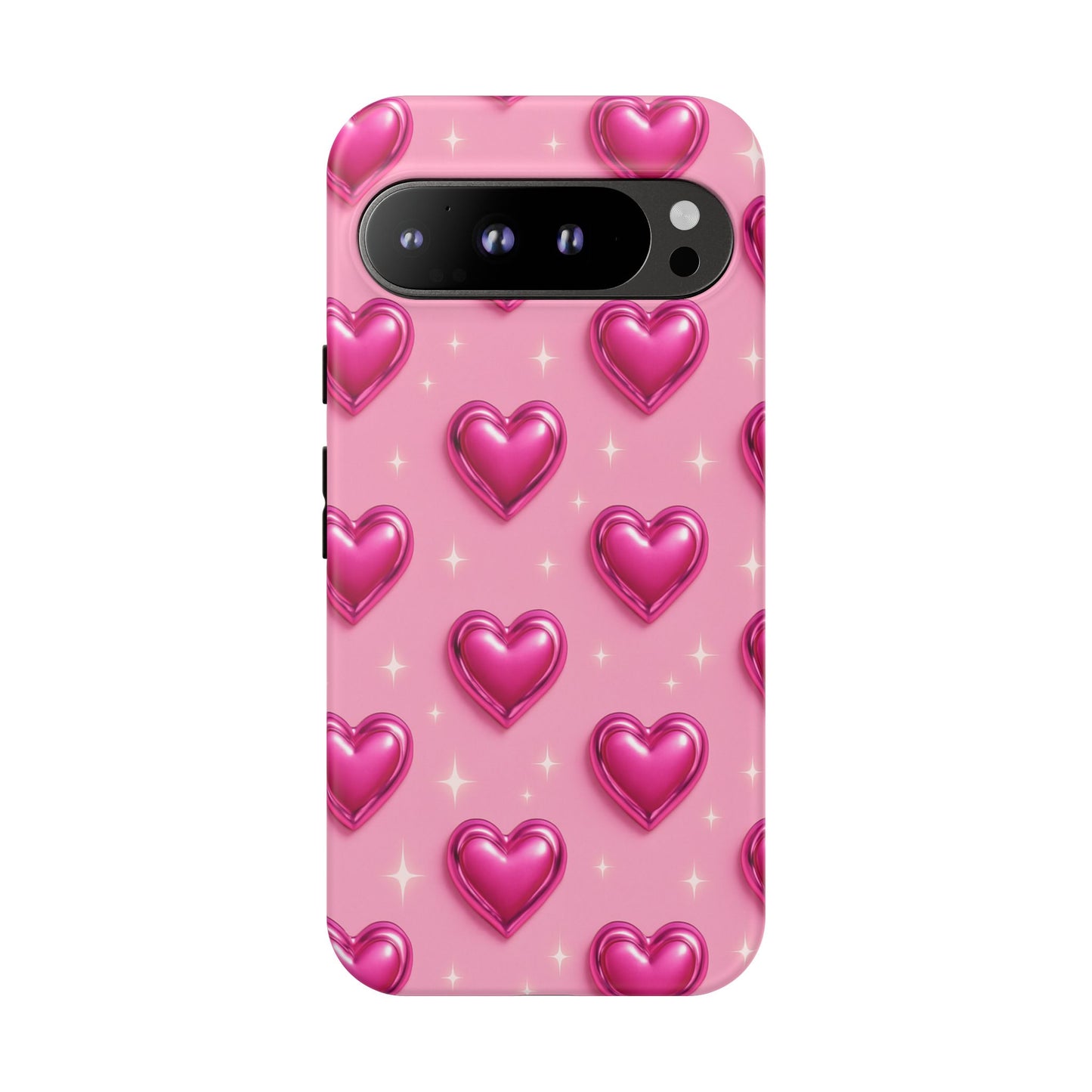 Pink Heart Pattern Phone Case | Tough Protective Case for Iphone, Samsung Galaxy and Pixel