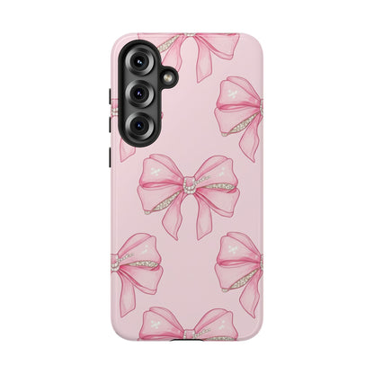 Pink Bow Pattern Phone Case | Coquette Aesthetic Tough Protective Case