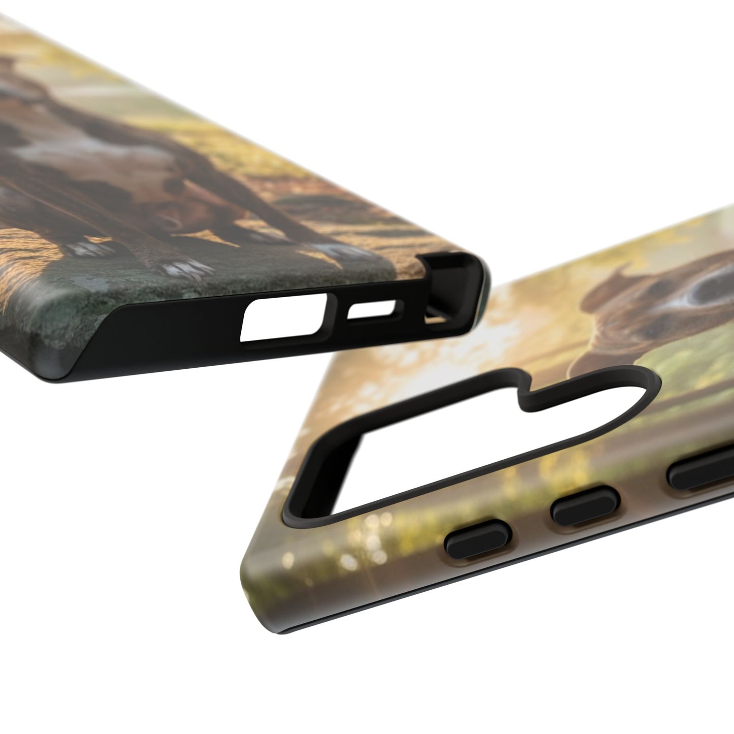 Pitbull Portrait Phone Case | Dog Lover Tough Case, Sunset Forest