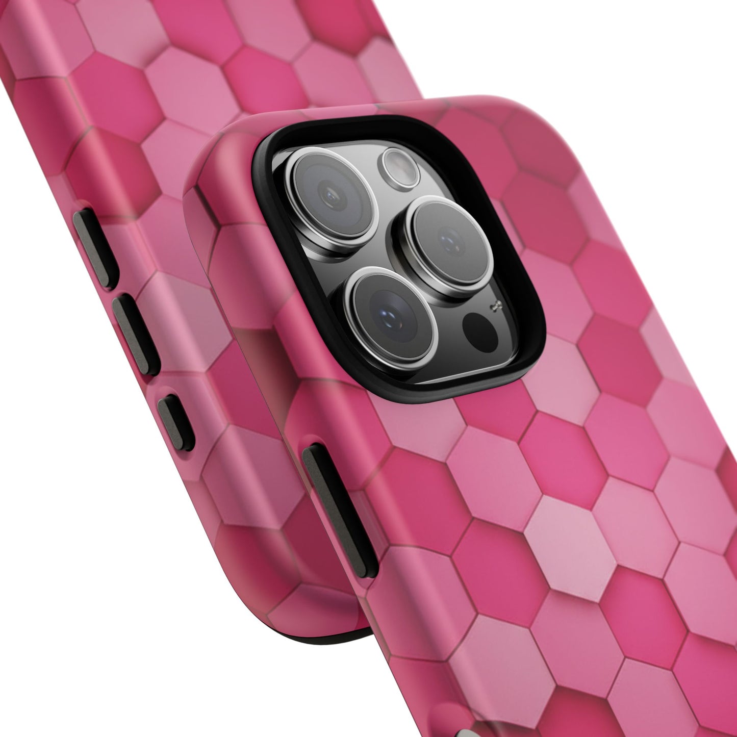 Hot Pink Hexagon Phone Case | Honeycomb Geometric Aesthetic | Cute Pink iPhone & Samsung Tough Protective Case