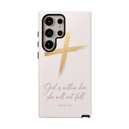 Psalm 46:5 God Is Within Her Christian Cross Phone Case Faith Gift