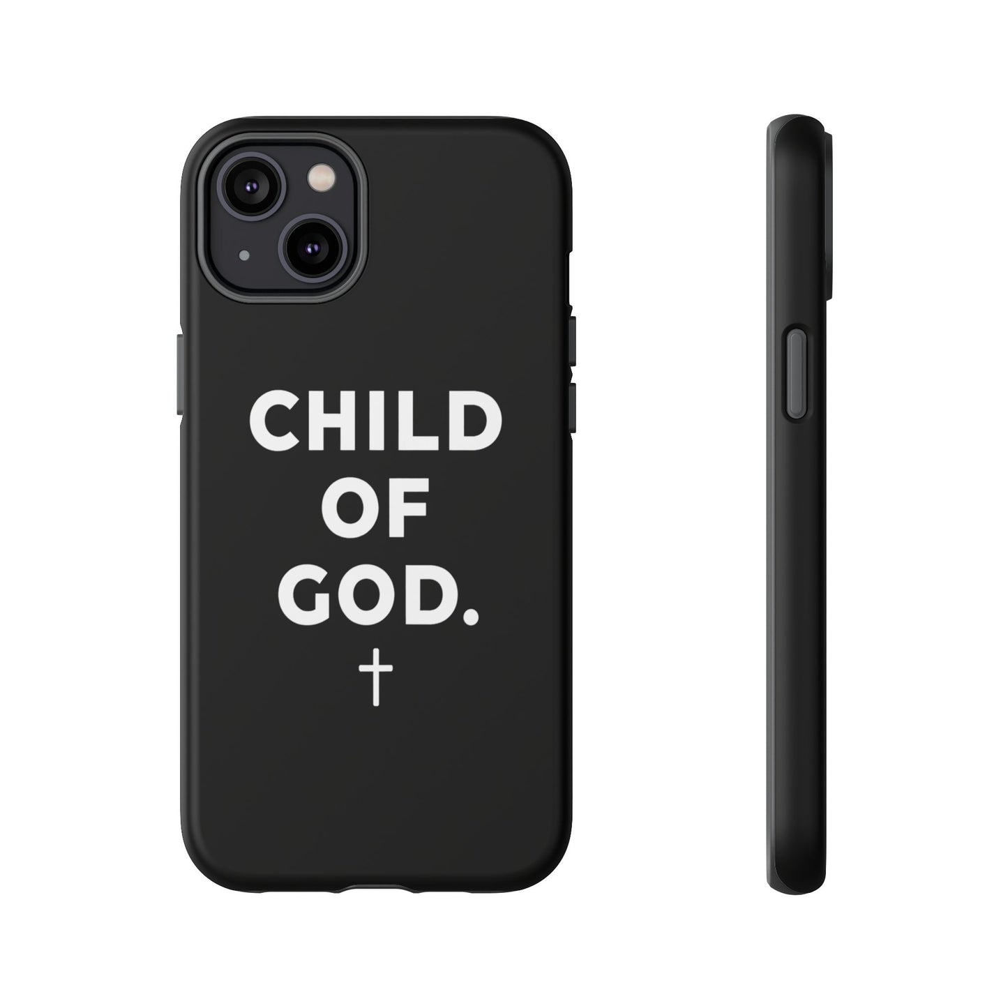 Child of God Phone Case Christian Black Aesthetic Cross Tough Cover