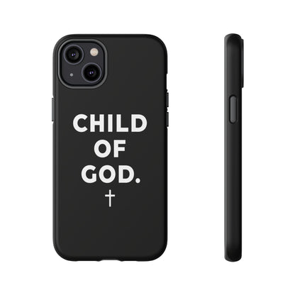Child of God Phone Case Christian Black Aesthetic Cross Tough Cover