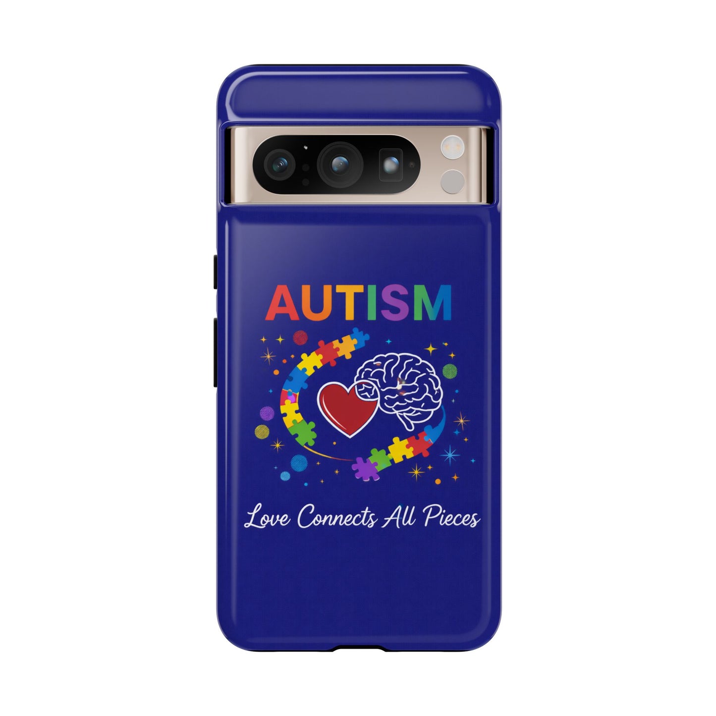 Autism Awareness Tough Case – "Love Connects All Pieces" Phone Case for Iphone, Samsung Galaxy and Pixel