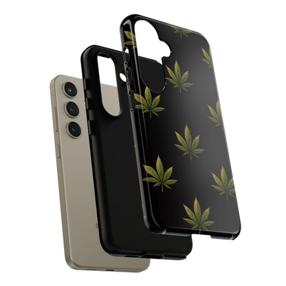 Cannabis Leaf Phone Case Green Weed Leaf Pattern Tough Protective Cover