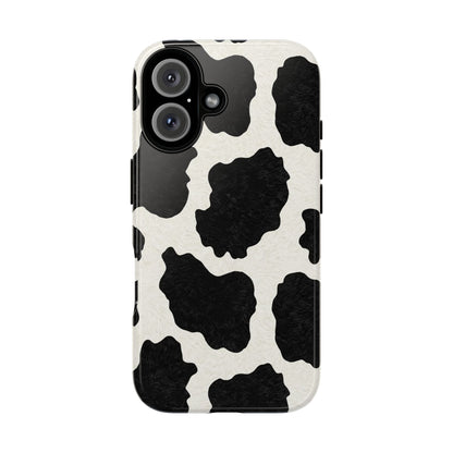 Black & White Cow Print Phone Case | Aesthetic Tough Protective Case