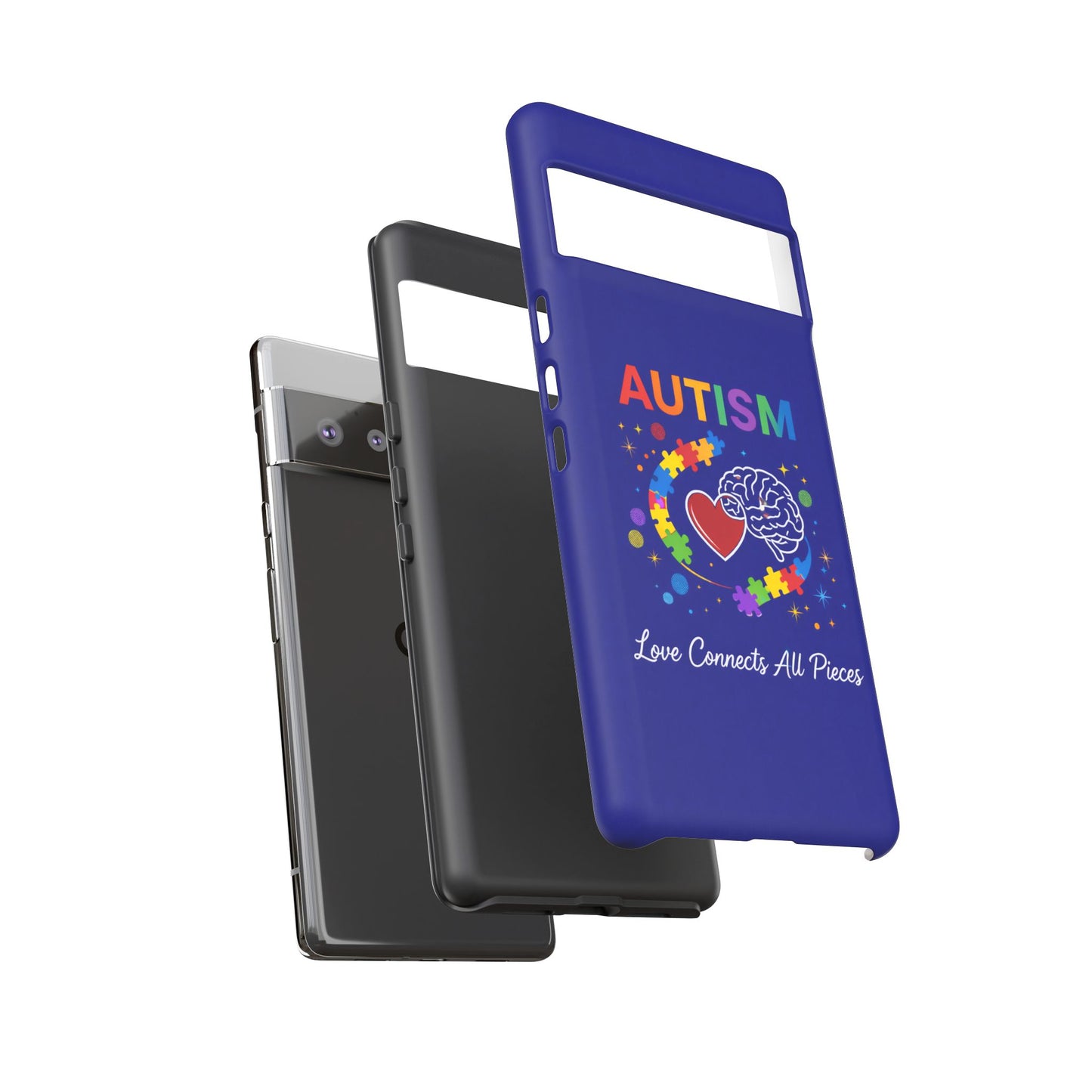 Autism Awareness Tough Case – "Love Connects All Pieces" Phone Case for Iphone, Samsung Galaxy and Pixel
