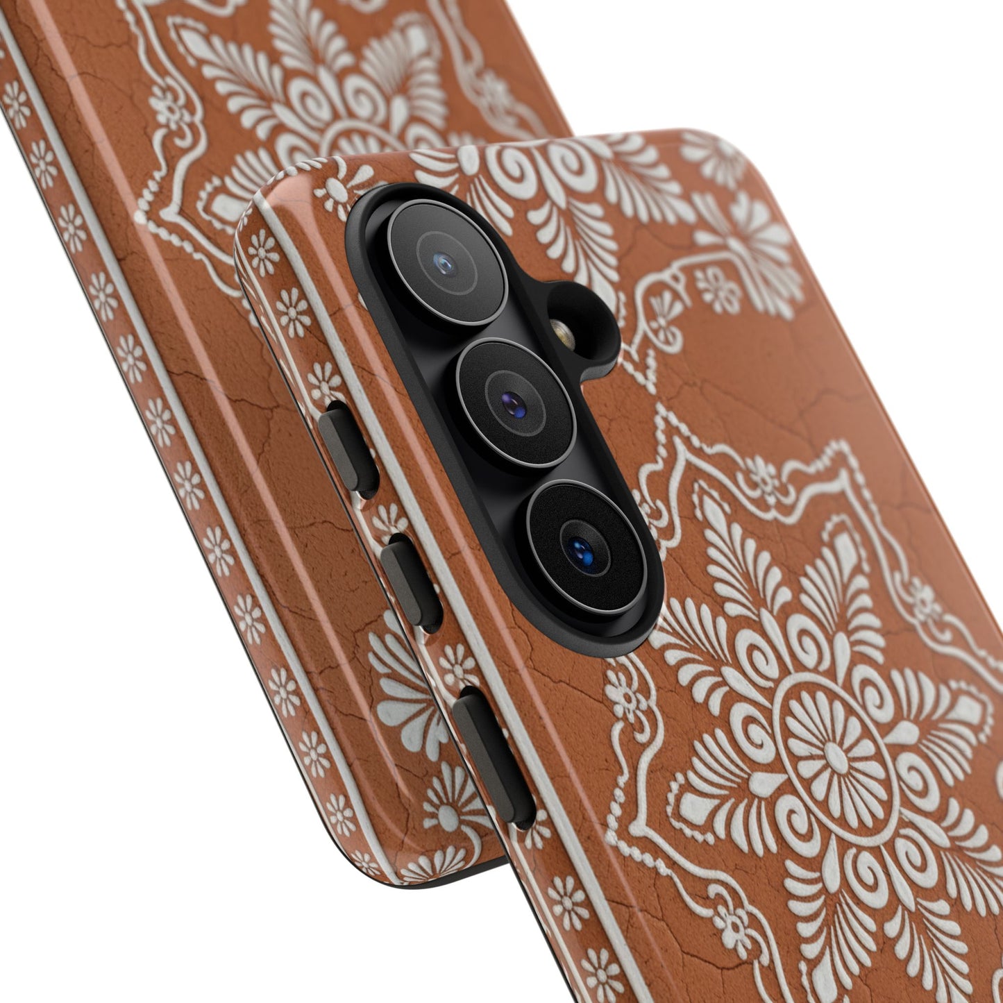 Talavera Terracotta Phone Case | Mexican Floral Pattern iPhone & Samsung Tough Case | Boho Clay Aesthetic Cover