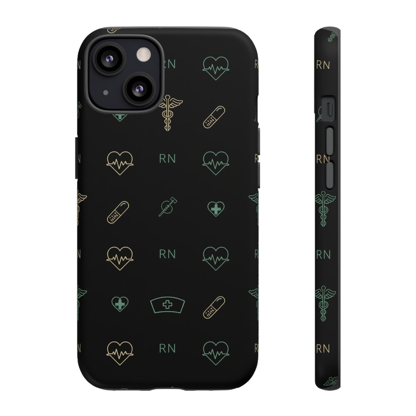 RN Nurse Phone Case – Minimal Medical Icon Pattern Healthcare Worker Tough Case
