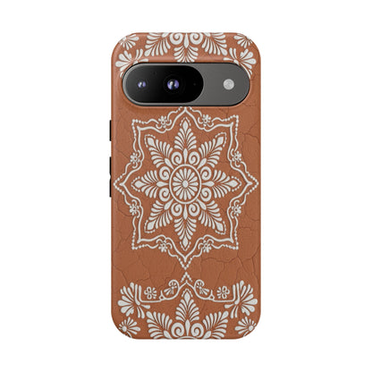 Talavera Terracotta Phone Case | Mexican Floral Pattern iPhone & Samsung Tough Case | Boho Clay Aesthetic Cover