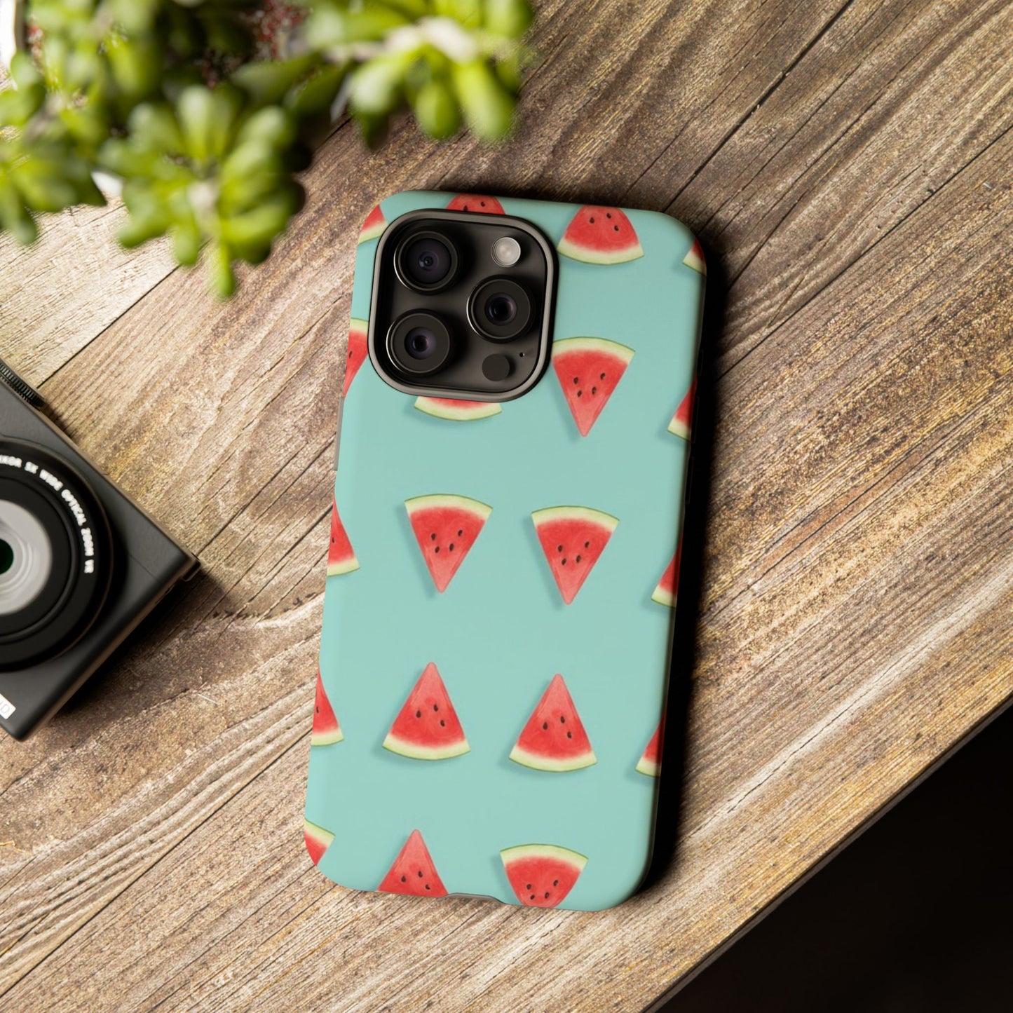 Watermelon Phone Case – Pastel Blue Summer Fruit Tough Case (iPhone, Samsung, Pixel)