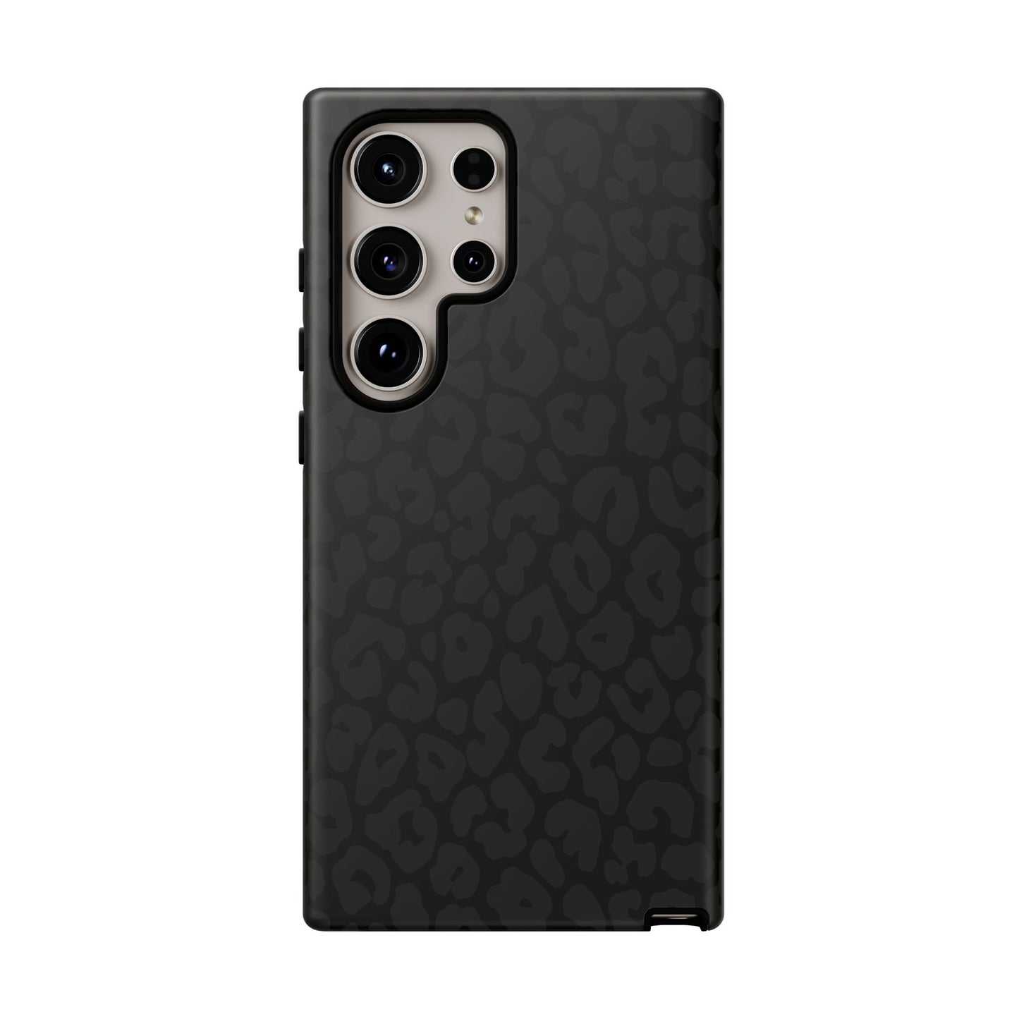 Black Leopard Phone Case | Black on Black Leopard Print Tough iPhone & Samsung Case | Matte or Glossy Protective Cover