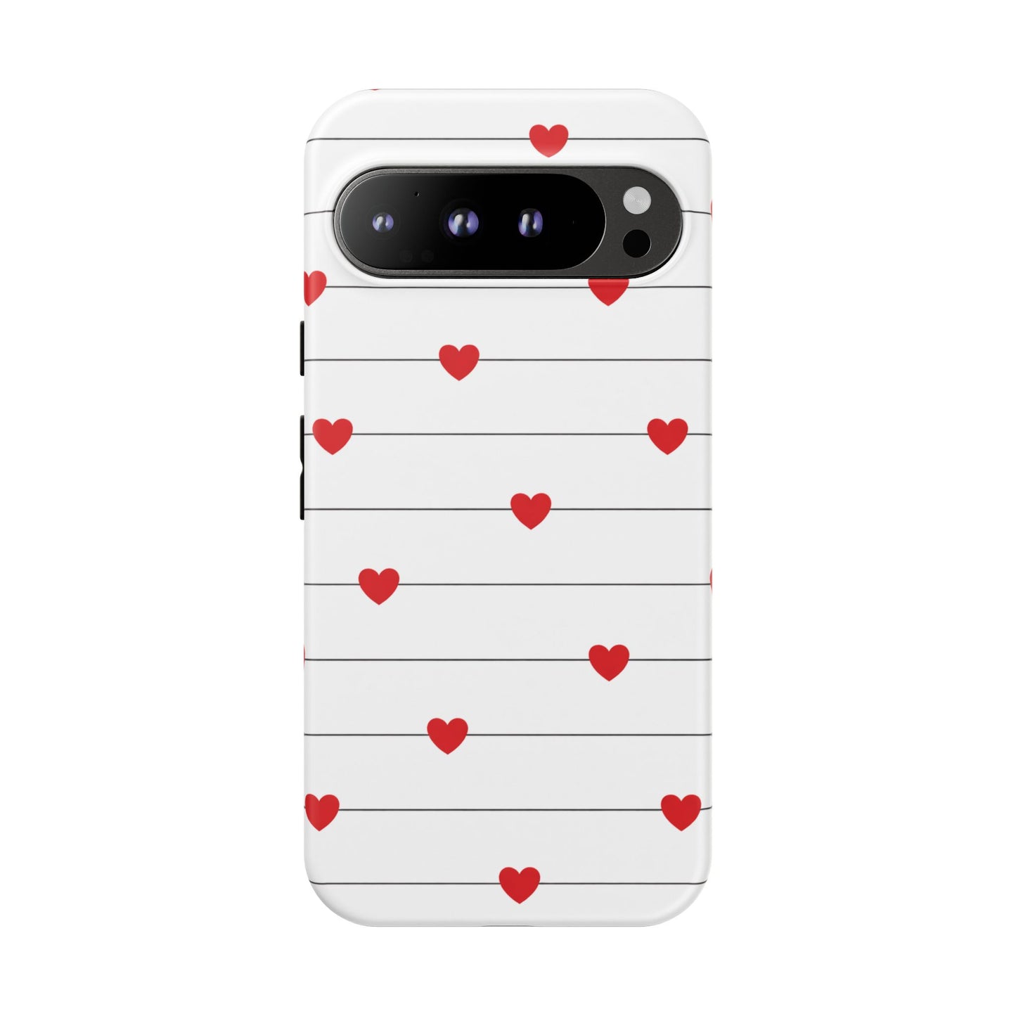Red Heart Stripe iPhone Case | Tough Shockproof Love Aesthetic Cover