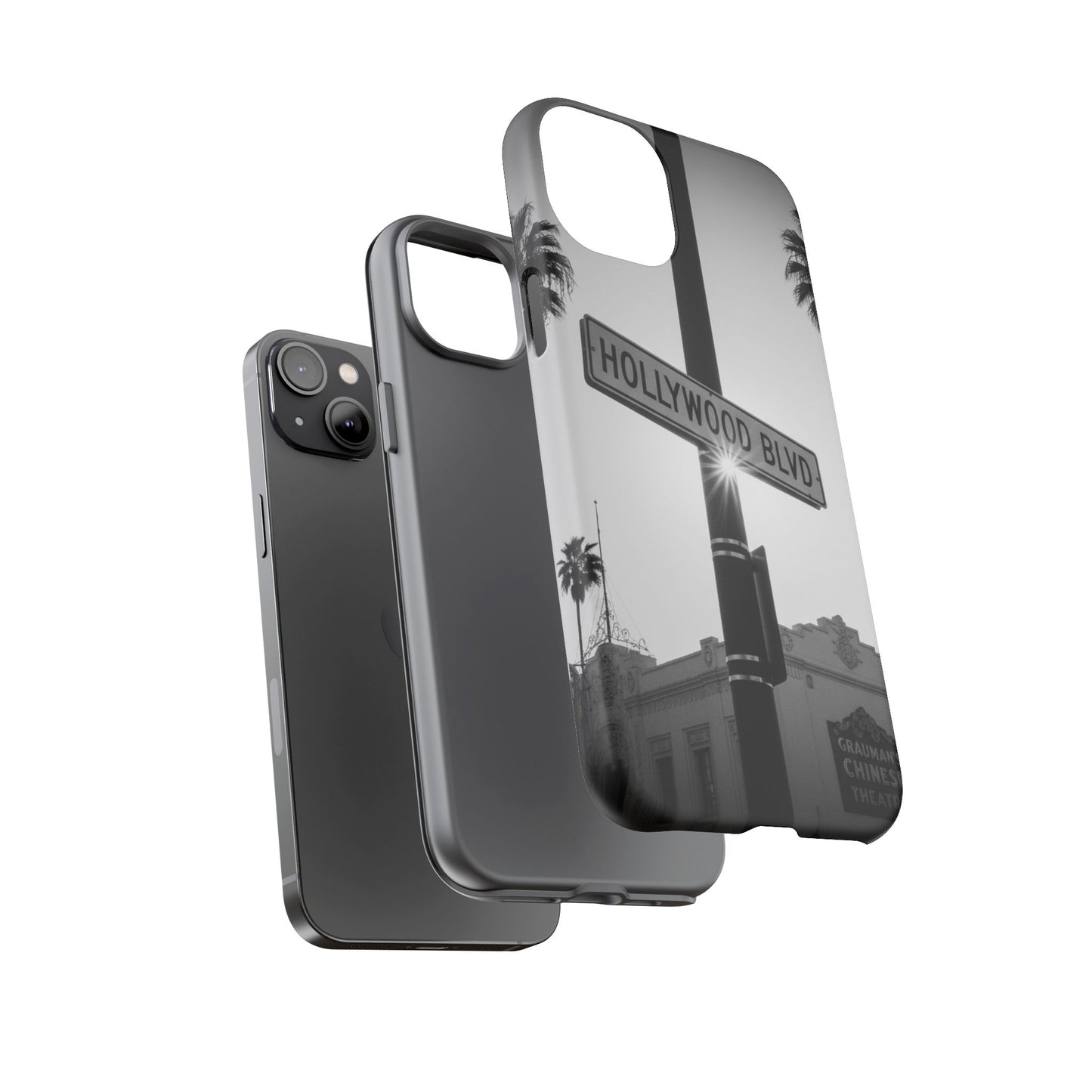 Hollywood Blvd Phone Case | Vintage Los Angeles Street Sign | Black & White LA Aesthetic