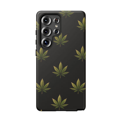 Cannabis Leaf Phone Case Green Weed Leaf Pattern Tough Protective Cover