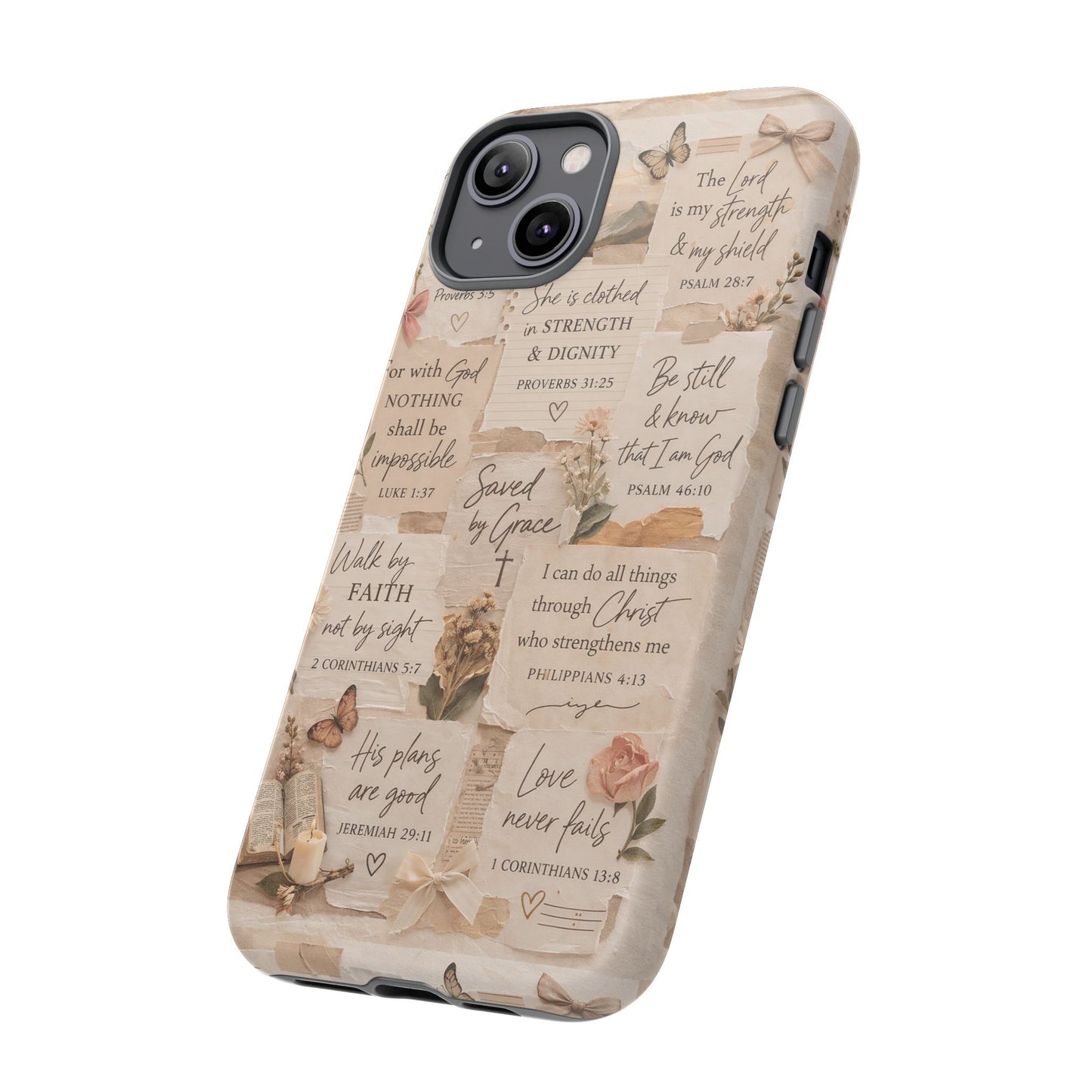 Christian Bible Verse Phone Case | Faith Scripture Aesthetic Floral Christian Case