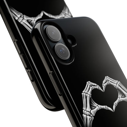 Skeleton Hands Heart Phone Case | Gothic Black Protective Cover