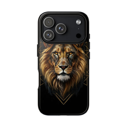 Majestic Lion Phone Case – Black Gold Luxury Lion Art Tough Protective Case