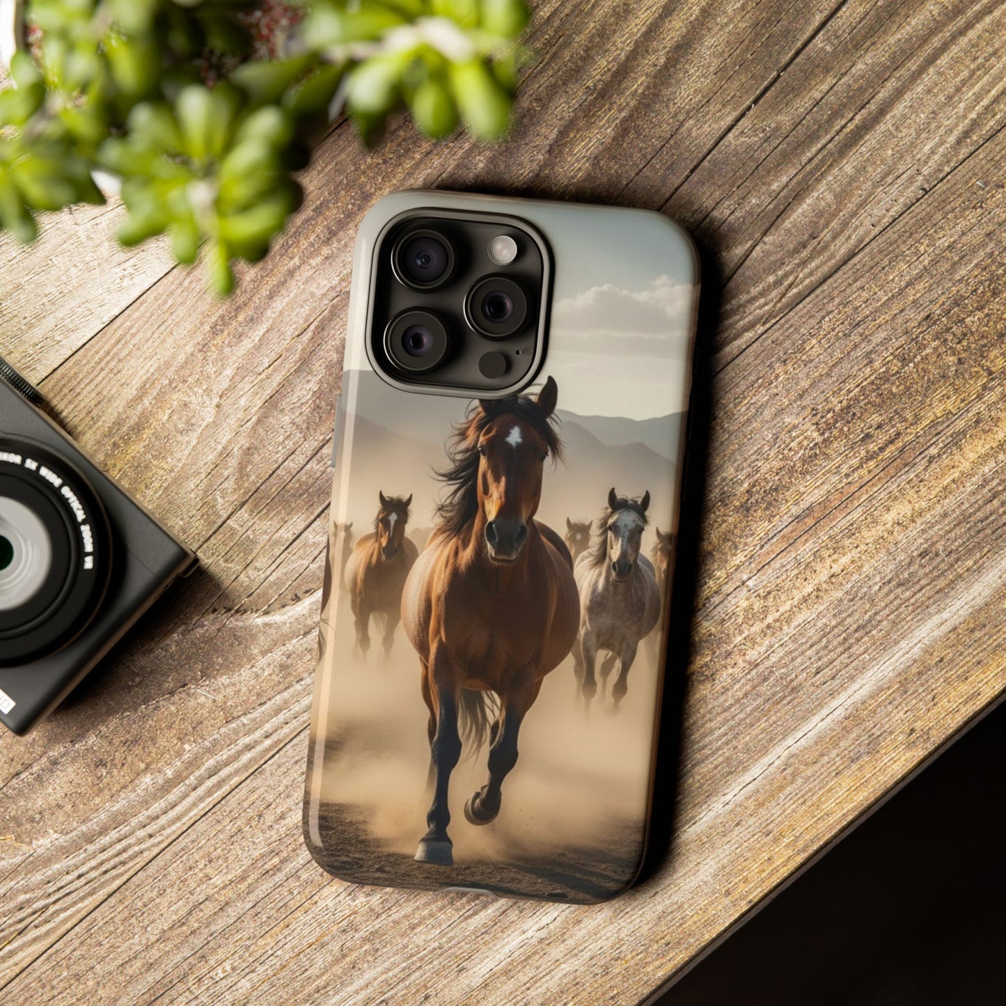 Running Horses Phone Case | Wild Mustang Herd Tough Protective Cover