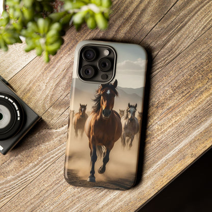 Running Horses Phone Case | Wild Mustang Herd Tough Protective Cover