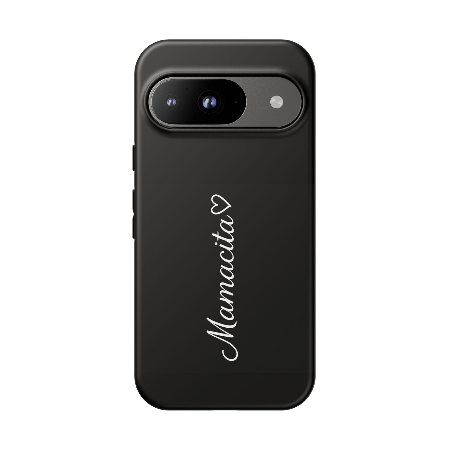 Mamacita Script Phone Case | Minimal Black Tough Case | Sleek Aesthetic Cover