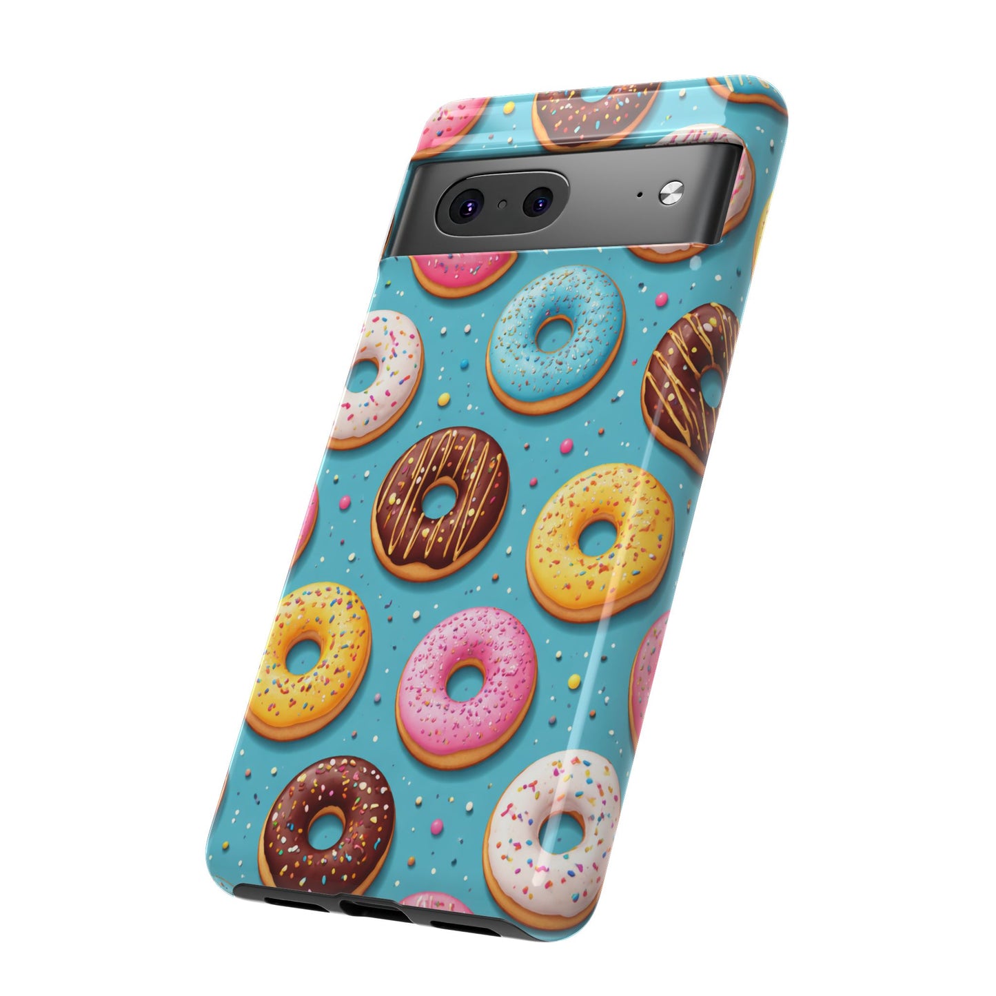 Cute Donut Pattern Phone Case – Colorful Sprinkles Dessert Design for Iphone, Samsung Galaxy and Pixel