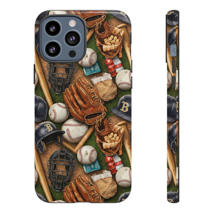 Baseball Gear Collage Phone Case – Vintage Baseball Equipment Sports Tough Case