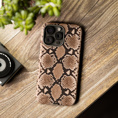 Snake Print Phone Case – Brown Python Pattern Slim Protective Cover for Iphone, Samsung Galaxy and Pixel