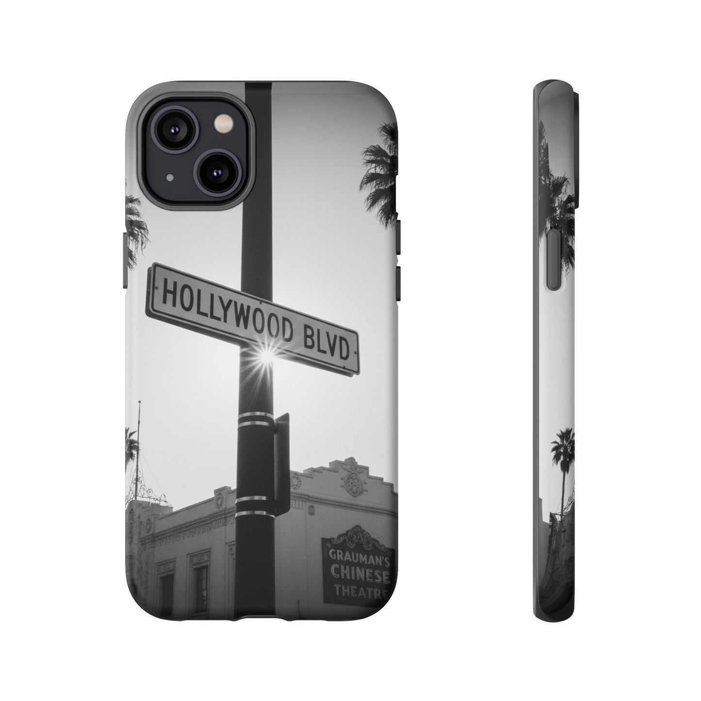 Hollywood Blvd Phone Case | Vintage Los Angeles Street Sign | Black & White LA Aesthetic