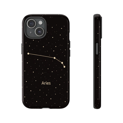 Aries Zodiac Constellation Phone Case – Luxe Gold Celestial Cover