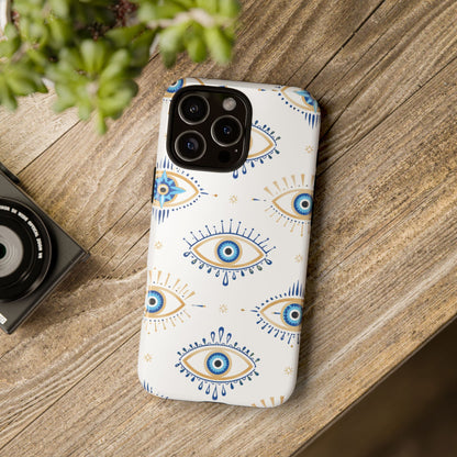 Blue Evil Eye Phone Case – Protective Slim Shockproof Cover for Iphone, Samsung Galaxy and Pixel