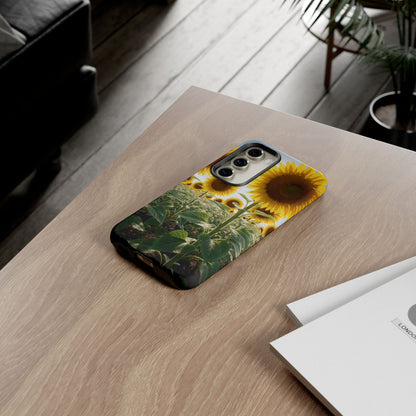 Sunflower Field Phone Case | Golden Hour Floral Aesthetic | Bright Summer Tough Case