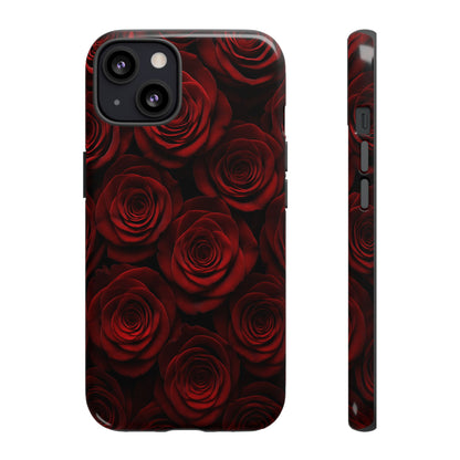 Dark Red Rose Phone Case – Gothic Floral Tough Case (iPhone, Samsung, Pixel)