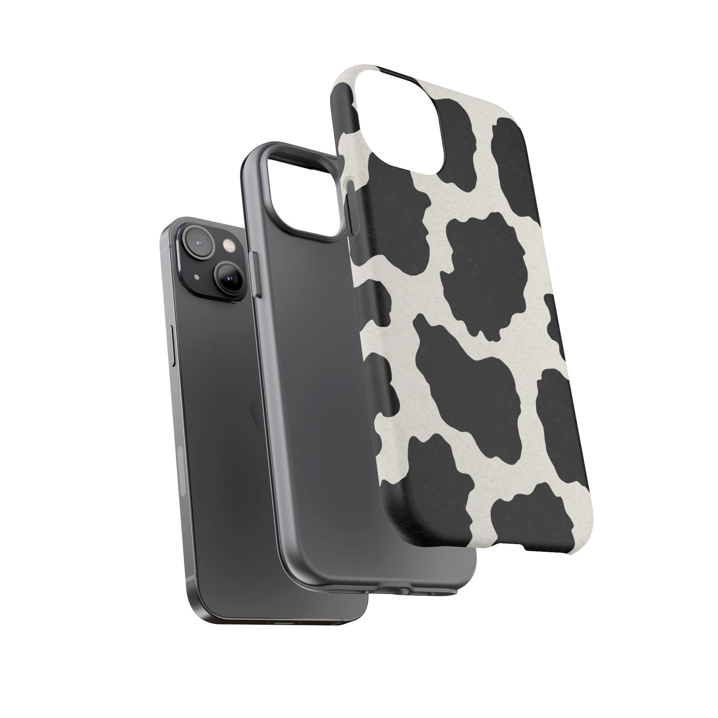 Black & White Cow Print Phone Case | Aesthetic Tough Protective Case