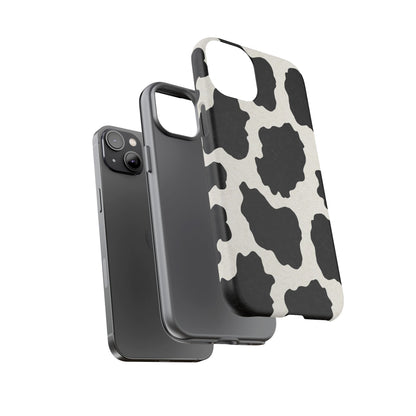 Black & White Cow Print Phone Case | Aesthetic Tough Protective Case