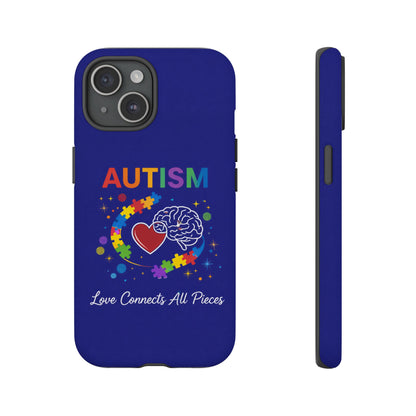 Autism Awareness Tough Case – "Love Connects All Pieces" Phone Case for Iphone, Samsung Galaxy and Pixel