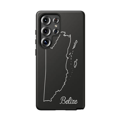 Belize Outline Phone Case – Minimal Country Map Tough Case (iPhone, Samsung, Pixel)