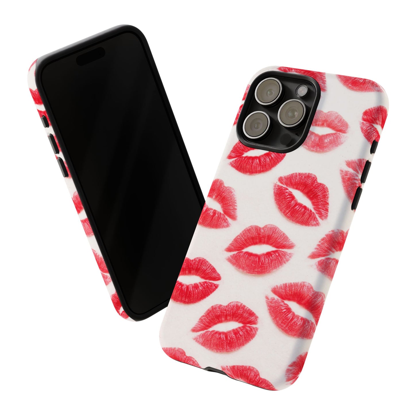 Red Lipstick Kiss Phone Case – Sexy Lip Print Pattern Tough Protective Cover