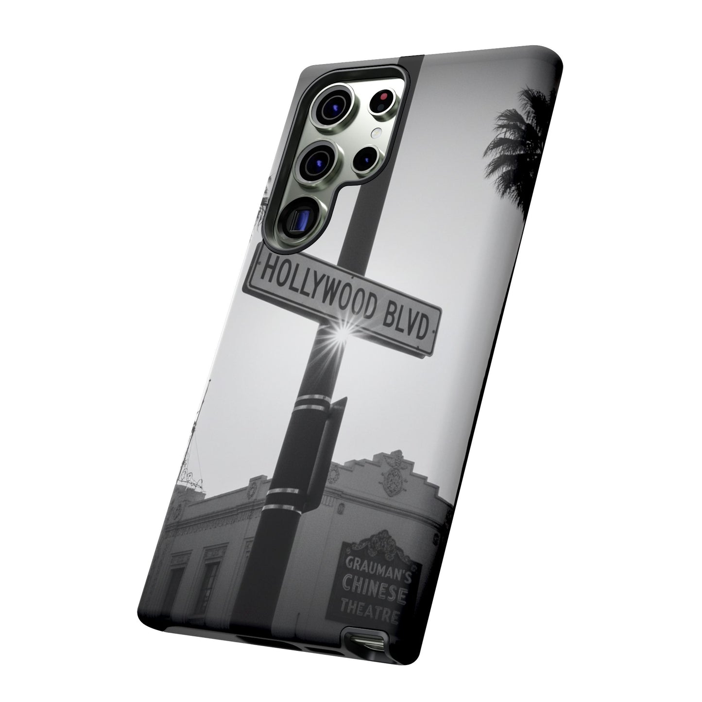Hollywood Blvd Phone Case | Vintage Los Angeles Street Sign | Black & White LA Aesthetic