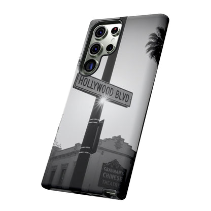 Hollywood Blvd Phone Case | Vintage Los Angeles Street Sign | Black & White LA Aesthetic