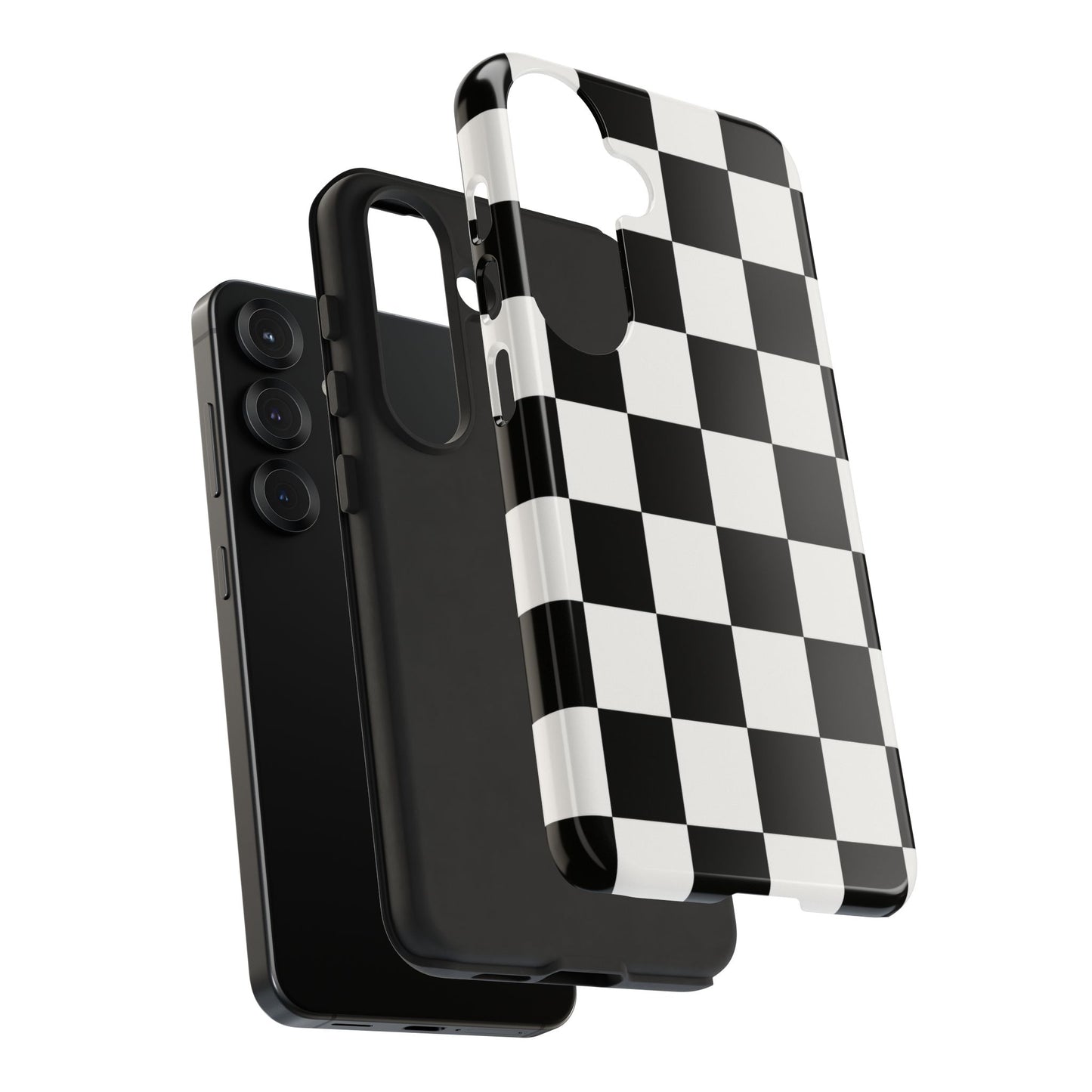 Black & White Checkerboard Phone Case – Classic Aesthetic Tough Protective Case for Iphone, Samsung Galaxy and Pixel