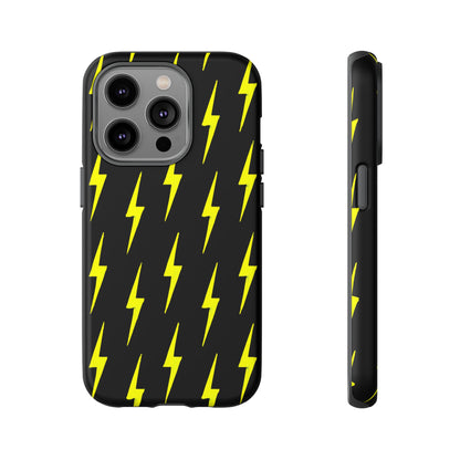 Yellow Lightning Bolt Tough Phone Case | Bold Electric Pattern Case for Iphone, Samsung Galaxy and Pixel