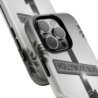 Hollywood Blvd Phone Case | Vintage Los Angeles Street Sign | Black & White LA Aesthetic